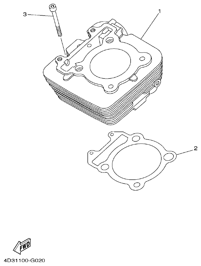 Yamaha 250RAP CYLINDER parts diagram